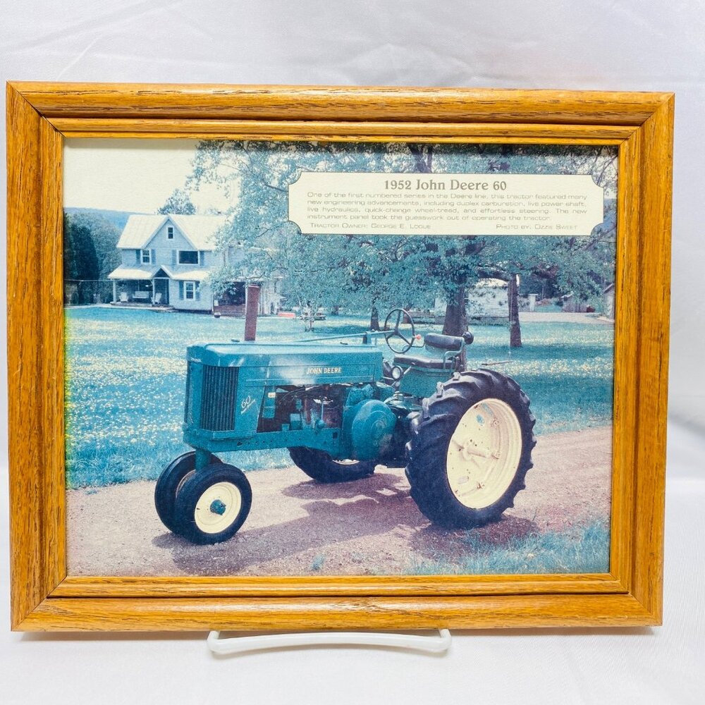 1952 John Deere 60 Tractor Framed Print With Wood Frame